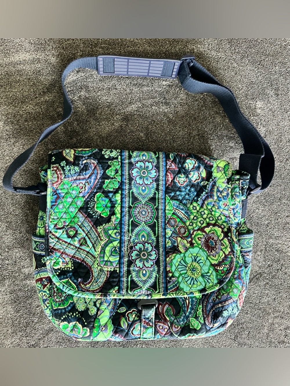 Vera Bradley Blue Rhapsody Large Laptop Organizer Commuter Messenger Bag